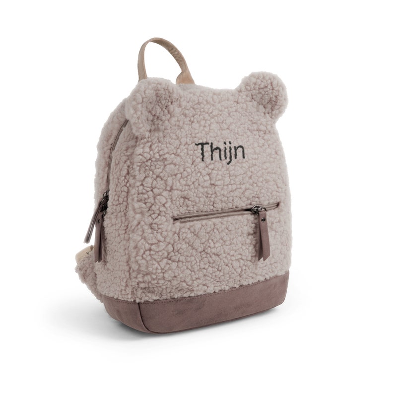 Sac à dos Teddy personnalisé Sac taupe avec nom brodé Zip Sac à dos pour enfants avec texte en couleur Sac pour enfants YourSurprise image 5