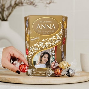 Personalised Lindt XL Chocolate Gift Box Customisable with Name 500g Lindor Chocolates, ideal Christmas Gift zdjęcie 1