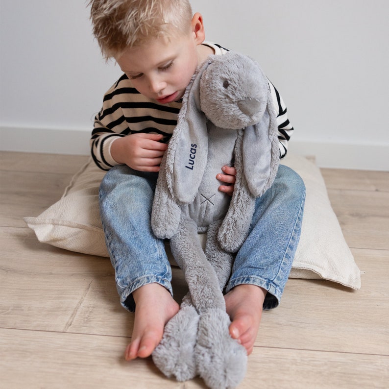 Personalised Bunny Plush Happy Horse Embroidered Rabbit Richie Cuddly Toy Pluche Animal Cute Personal Gift Three colors & sizes Bild 7