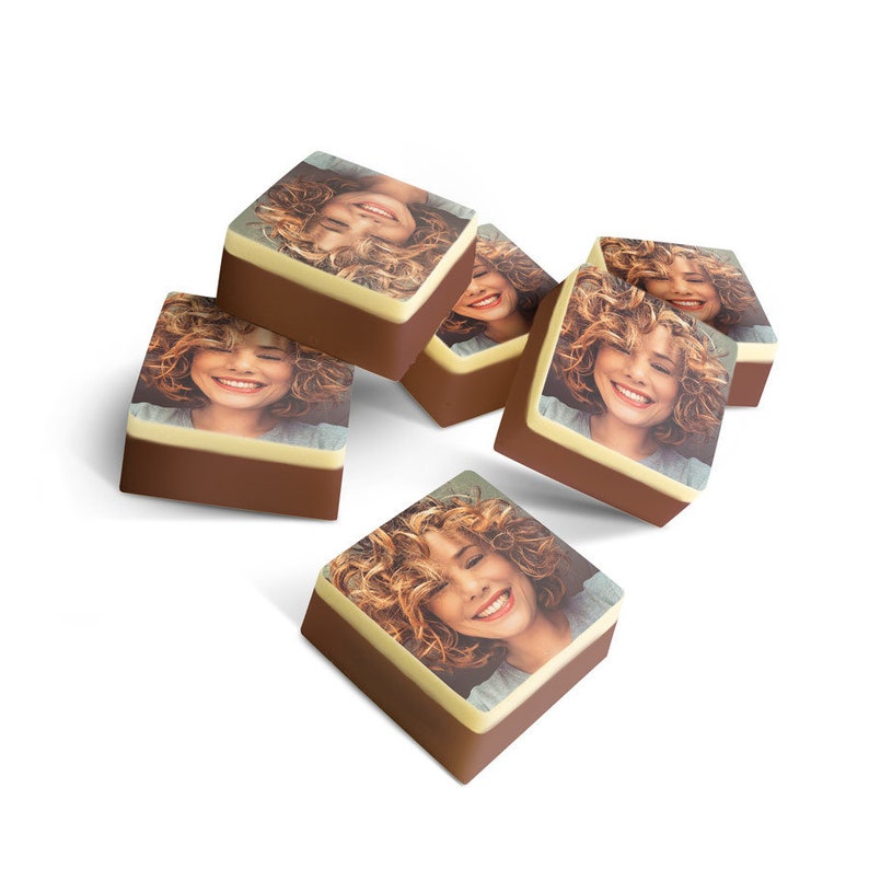 Chocolats personnalisés avec photo Bonbons au chocolat avec photo en couleur de votre choix Chocolat carré Cadeau fête des mères image 2
