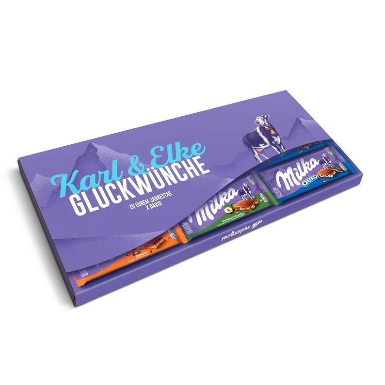 Barra de chocolate Milka XXL personalizada Barra Milka con nombre y texto de YourSurprise Regalo de chocolate perfecto para él/ella imagen 4