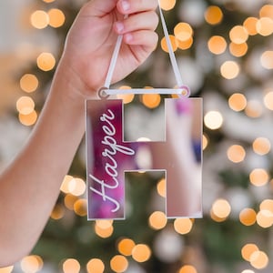 Personalised Name Bauble Decoration Hanging Christmas Tree Ornament - Custom Name Gift - letter