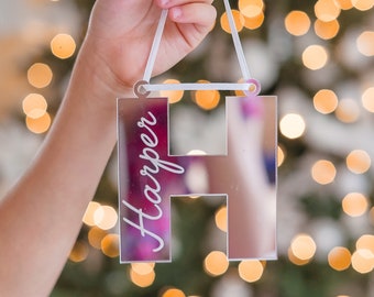 Personalised Name Bauble Decoration Hanging Christmas Tree Ornament - Custom Name Gift - letter