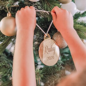 Personalised Name Bauble Decoration Hanging Christmas Tree Ornament - Custom Name Gift - Round