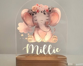 Personalised Name Children's Night Light - Christmas Gift Girl Nursery Lamp - Custom Baby Gift