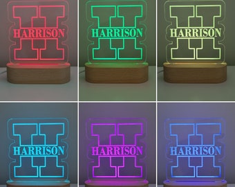 Personalised Children's Night Light - Nursery Lamp - Custom Baby Gift Monogram Name