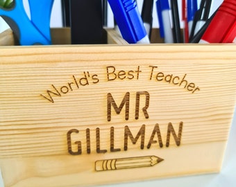 Personalised Teacher Gift, Teacher Desk Organiser Present, End Of Year Present, Educator Preschool Teacher, Pencil Holder, Stationary Holder