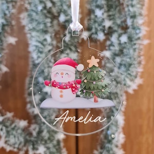 Custom Name Christmas Tree Ornament | Name Decoration Bauble Baby&#39;s First Christmas | Christmas Decoration Personalised Name Gift Acrylic