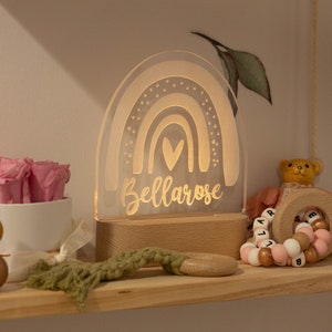 Personalised baby gift or Nursery Decor - Custom Name Night Light Rainbow - RAINBOW SHAPE LIGHT