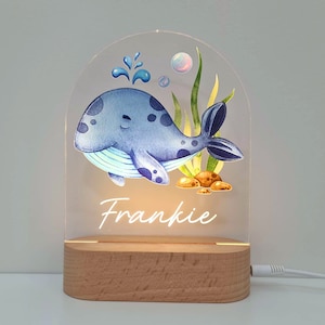 Personalised Night Light baby gift - Custom Name Nursery Night Light - New Baby boy Gift - Baby Girl Gift - 1st Birthday - Under Sea Whale