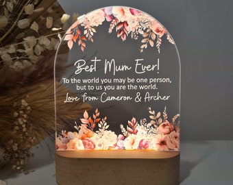 Personalised Mother's Day Gift Plaque Light - Mother's Day Gift From Daughter - Gift for Mum - First Mother's Day -Happy Mothers Day Boarder