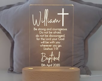 Baby Gift Baptism Gift Christening Gift- Custom Boy or Girl Name Keepsake Light - Verse