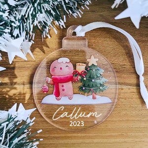 Custom Name Christmas Tree Ornament | Name Decoration Bauble Baby's First Christmas | Christmas Decoration Personalised Name Gift Acrylic