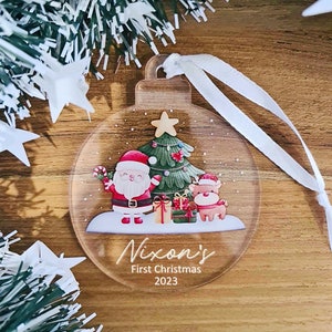 Custom Name Christmas Tree Ornament | Name Decoration Bauble Baby's First Christmas | Christmas Decoration Personalised Name Gift Acrylic
