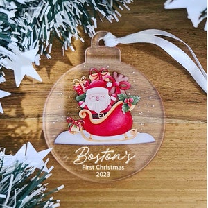 Custom Name Christmas Tree Ornament | Name Decoration Bauble Baby's First Christmas | Christmas Decoration Personalised Name Gift Acrylic