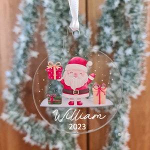 Custom Name Christmas Tree Ornament | Name Decoration Bauble Baby&#39;s First Christmas | Christmas Decoration Personalised Name Gift Acrylic