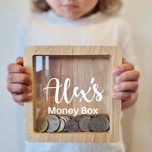Cofrinho infantil personalizado com nome - Decoração de berçário com cofrinho - Presente personalizado para bebê NOME E TEXTO