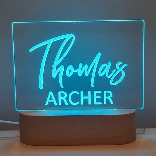 Personalised Name Children's Night Light Christmas Gift Etsy