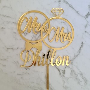 Custom Wedding Topper Cake Decoration - Bride and Groom Personalised Cake Topper - Many Colours