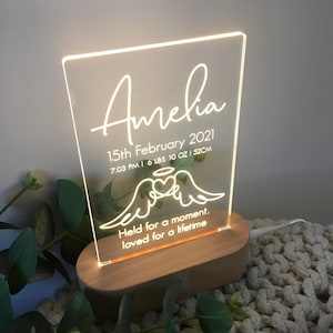 Personalisiertes Licht Erinnerungsschild Geschenk - Erinnerungsleuchte - Erinnerung in liebevoller Erinnerung - Mama Papa Tochter Sohn Baby