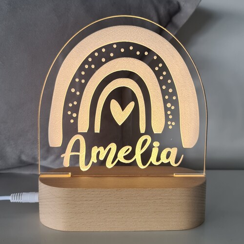 Personalised Name Children's Night Light Nursery Lamp Etsy