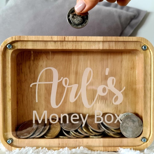 Personalised Ceramic Money Box Custom Name Initial Gift Etsy UK
