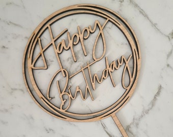 Pastel de cumpleaños Topper - Placa de decoración de pastel de cumpleaños - Muchos colores