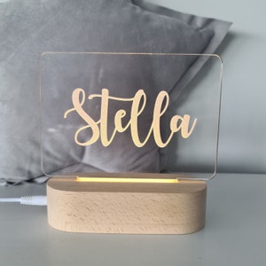 Personalised baby gift or Nursery Decor Name Night Light Script Font