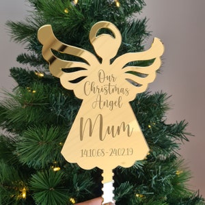 Memorial Angel Gepersonaliseerde Kerstboom Topper - Kerstversiering Ornament - Herdenking Kerstboom Bauble