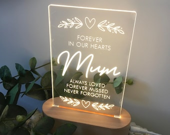 Gedenktafel Personalisiert Licht - Erinnerungsleuchte - Erinnerungstafel in liebevoller Erinnerung - Muttertag
