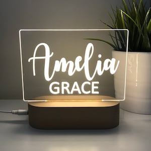 Personalized Name Children&#39;s Night Light - Nursery Lamp - Custom Baby Gift
