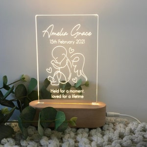 Stillborn Baby Memorial Plaque Gift Miscarry Baby Light Up Plaque Infant Loss Ornament Greif Gift Daughter Son Memorial Plaque image 1