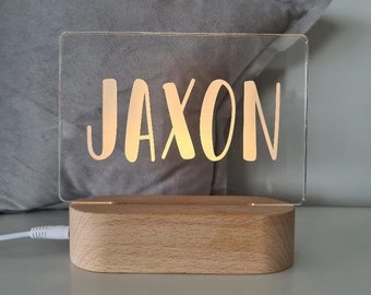 Personalised Name Children's Night Light - Nursery Lamp - Custom Baby Gift = funky