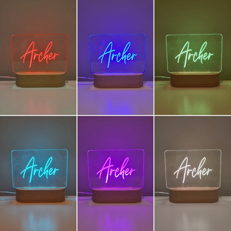 Personalised Name Children's Night Light Nursery Lamp Etsy