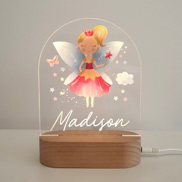 Baby Gift Baptism Gift Christening Gift- Custom Boy or Girl Name Keepsake Light - Fairy