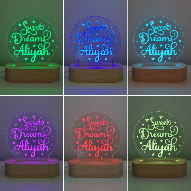Personalised Children's Night Light Nursery Lamp Etsy