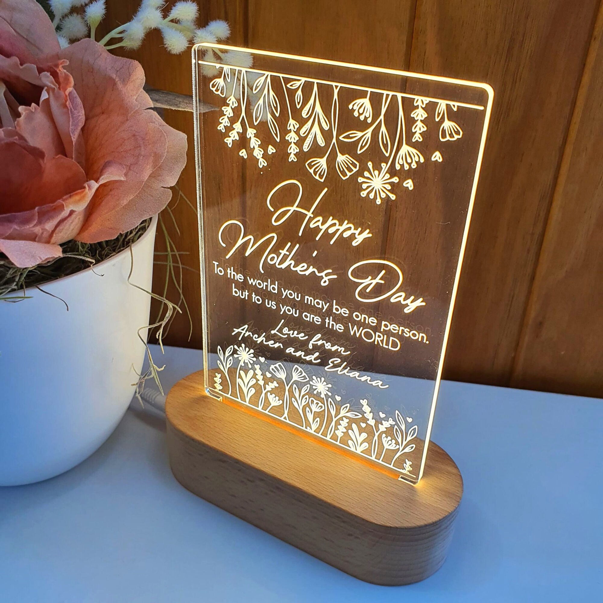 Home & Living Personalised Mothers Day Gift Plaque Light Lighting Night ...