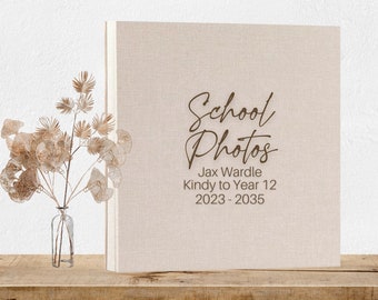 Personalisiertes Schulfotoalbum, Schuljahre Sammelalbum, Schulandenken, Abschlussgeschenk, Kindy, Schule Erinnerungsbuch