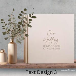 Personalised Self-Adhesive Photo Album for Wedding  gift or Anniversary Gift for Him and Her, Faux Leather Keepsake Photobook or Guestbook