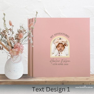 Personalised Baby Photo Album, PINK Baby Girl Gift for New Parent, Childhood Memory Book from Birth to 18 Years, Baby Boy Keepsake Album