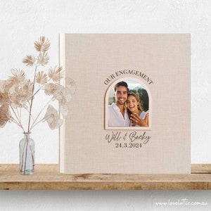 Engagement Photo Album, Linen Self-adhesive Album, Family Photo Album, Wedding keepsake, Anniversary Scrapbook Album, Any Size photo instax