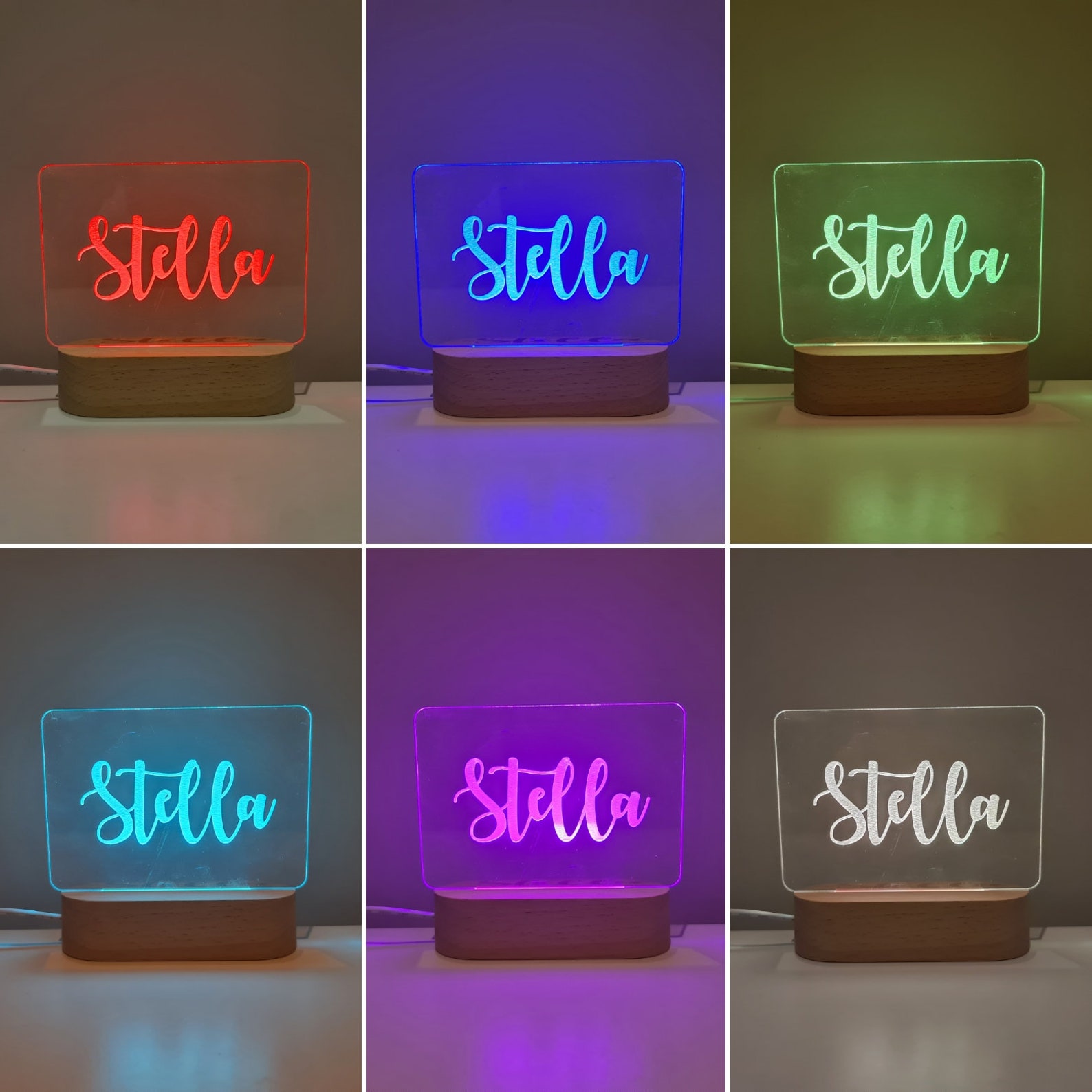 Personalised Name Children's Night Light Nursery Lamp Etsy