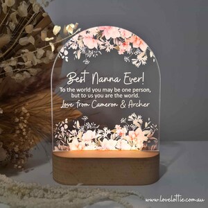 Gepersonaliseerde Moederdag Cadeau Plaque Light - Moederdag Cadeau van dochter - Cadeau voor mama - Eerste Moederdag - Happy Mothers Day Boarder
