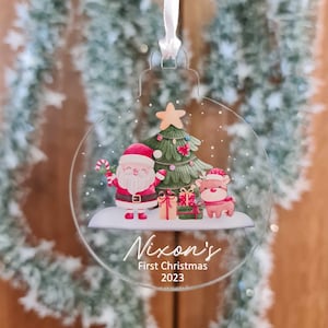 Custom Name Christmas Tree Ornament | Name Decoration Bauble Baby's First Christmas | Christmas Decoration Personalised Name Gift Acrylic