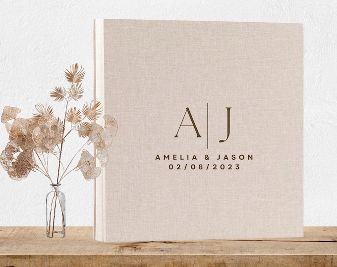Personalized Linen Wedding Photo Album