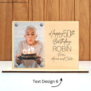 Custom Wood Photo frame Birthday Gift For Woman, 30th gift 40th gift 50th gift 60th gift 70th Gift, Best Friend Gift, Mum Gift From Daughter