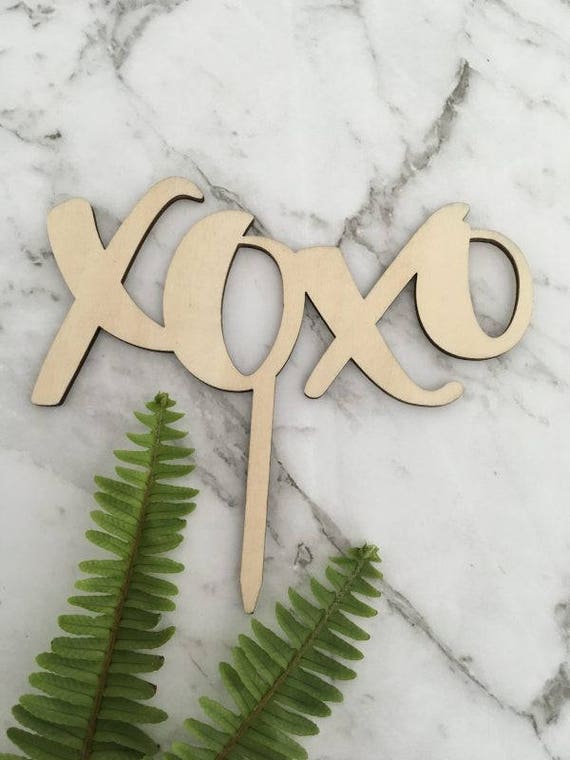 XOXO Rustic Wood Wedding Engagement Cake Topper XOXO Rustic Wood Wedding Engagement Cake Topper