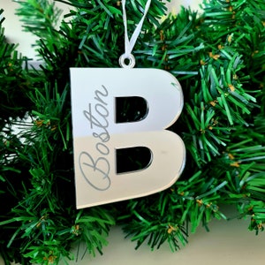 Personalised Name Bauble Decoration Hanging Christmas Tree Ornament - Custom Name Gift - Letter