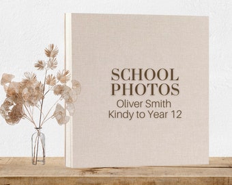 Personalisiertes Schulfotoalbum, Schuljahre Sammelalbum, Schulandenken, Abschlussgeschenk, Kindy, Schule Erinnerungsbuch