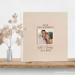 Custom wedding guest book, personalized elegant wedding reception guestbook, engagement hardcover photo album, instax wedding photos